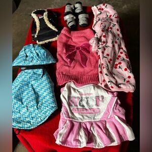 Small Dog Clothing  Bundle | Sweaters, Dress, Pajamas, Coat & Boots